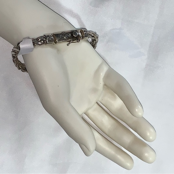 NWT auth PHILLIP GAVRIEL sterling silver double link FLEUR DE LIS bracelet - Picture 11 of 13